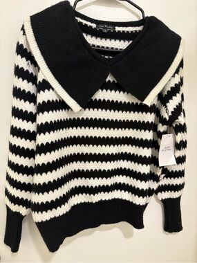 Over Kleshas NWT Striped Oversized Collar Sweater L/XL